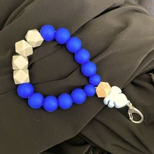 Silicone and Beachwood car key ring/ bracelet